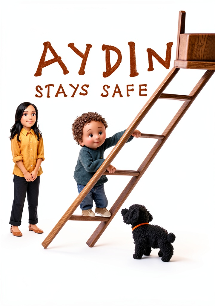 Installing Children Safety Book for Kids 3‑8 Years by Kinyarrow on a wooden desk