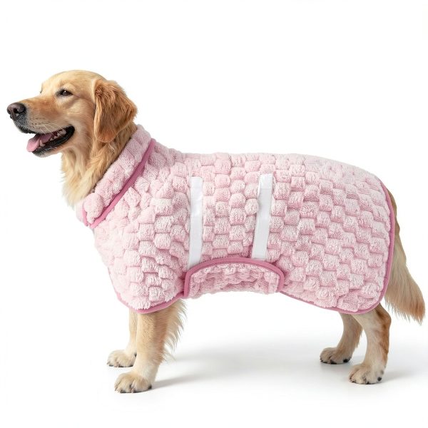 Glittme Dog Bath Robe Quick Dry Towel Soft Plush Adjustable Fit-1