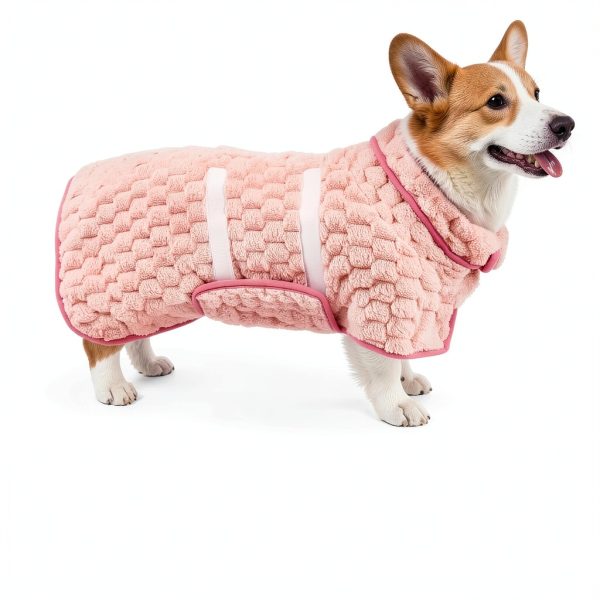 Glittme Dog Bath Robe Quick Dry Towel Soft Plush Adjustable Fit-5
