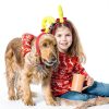 Dog Antler Headband HEYFIZZ – Red Bow, Adjustable Fit (FAGU02)-1
