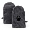 Penny & Niko Microfiber Pet Towel Mitts - Paw Cleaning and Drying Mitts/Gloves for Dogs and Cats (Gray, Standard - 2 Pack)-2