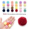 Qearl 48 Pcs Colored Ball Bows for Dogs & Cats - Velvet Hair Ties-1