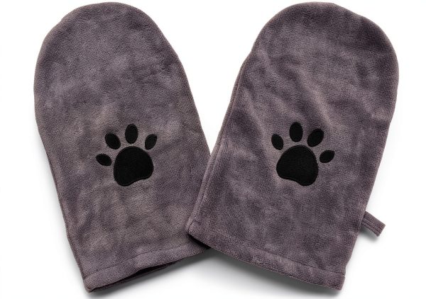 Penny & Niko Microfiber Pet Towel Mitts - Paw Cleaning and Drying Mitts/Gloves for Dogs and Cats (Gray, Standard - 2 Pack)-0