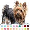 Qearl 48 Pcs Colored Ball Bows for Dogs & Cats - Velvet Hair Ties-5