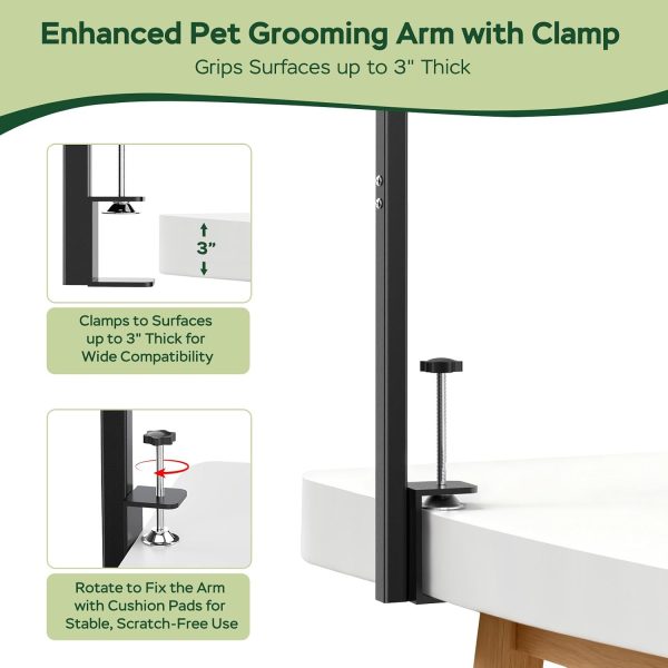 Dog Grooming Arm Ruiony Stainless Steel Foldable Steel Stand-4