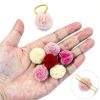 Qearl 48 Pcs Colored Ball Bows for Dogs & Cats - Velvet Hair Ties-2