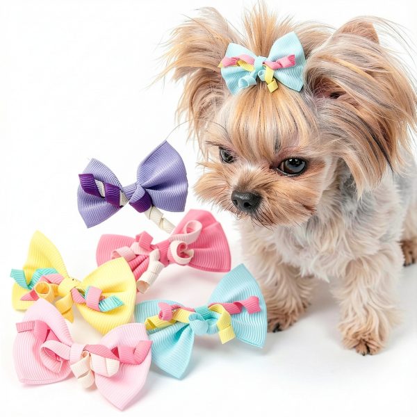 10pcs dogs Hair accessories Bows, Pet Hairstyles for Puppy Cat Cosplay Grooming Dog Pet Hair Clips Maltese Dog,Yorkie Teddy Dog hair accessories Daily-0