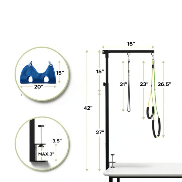 Dog Grooming Arm Ruiony Stainless Steel Foldable Steel Stand-1