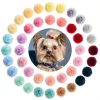 Qearl 48 Pcs Colored Ball Bows for Dogs & Cats - Velvet Hair Ties-6