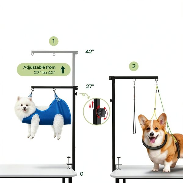 Dog Grooming Arm Ruiony Stainless Steel Foldable Steel Stand-3