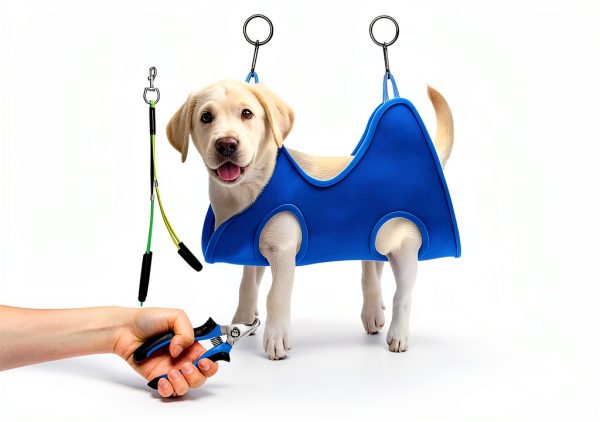 Adjustable Dog Grooming Arm by niffgaff with Clamp and Safety Hammock-7