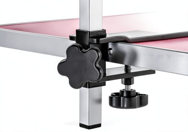 Pet Grooming Table Yaheetech 46" Height Stand with Arm Tray Pink-6