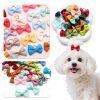 Dog Bow Soft Hair Bowknot 100pcs 50 Pairs Mix Solid 60 Colors Senniea-4