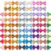Dog Bow Soft Hair Bowknot 100pcs 50 Pairs Mix Solid 60 Colors Senniea-0