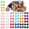 Chenkou Craft Puppy Yorkie Hair Bow 40pcs Pure Ribbon with Rubber Band-0