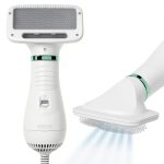 2-in-1 Dog Hair Dryer with Slicker Brush for Small-Sized Dogs and Cats | Pet Hair Dryer | Dog Blow Dryer | 300 Watts, 75-85 dB, Adjustable Temperature, Overheat Protection-0