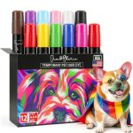 Jim&Gloria Washable Dog Hair Dye Markers, Pet Safe Grooming Kit, Temporary Fur Paint Animal Pens for Small to Large Boy and Girl Puppy Stuff Accessories, Birthday Gifts to Cat Lovers Set of 12 Color-0