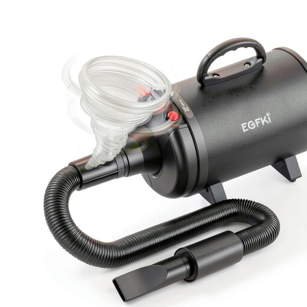 Dog-Hair-Dryer, 5.2HP/ 3800W High Velocity Pet Blow Dryer with Heater for Grooming, Speed Temperature Adjustable Dog Blower Grooming Dryer with 4 Nozzles-2