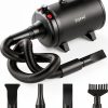 Dog-Hair-Dryer, 5.2HP/ 3800W High Velocity Pet Blow Dryer with Heater for Grooming, Speed Temperature Adjustable Dog Blower Grooming Dryer with 4 Nozzles-0