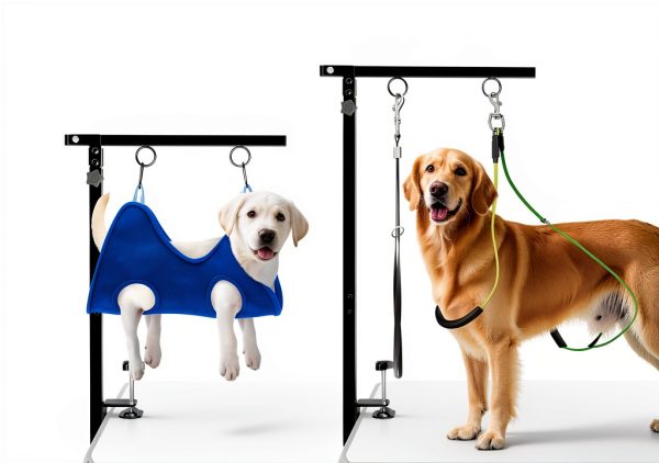 Adjustable Dog Grooming Arm by niffgaff with Clamp and Safety Hammock-1