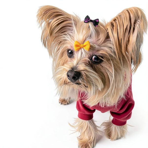 Dog Hair Bows JUCCPUL Accessories 40PCS Cute Ribbon with Rubber Bands-6